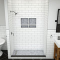 Redi Trench® 33 In x 60 In Single Curb Tileable Shower Pan Base with Left Drain and Linear Trench