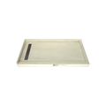 Redi Trench® 33 In x 60 In Double Threshold Corner Tileable Shower Pan Base with Left Drain and Linear Trench