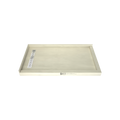 Redi Trench® 33 In x 60 In Double Threshold Corner Tileable Shower Pan Base with Left Drain and Linear Trench