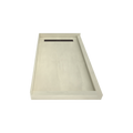 Redi Trench® 33 In x 60 In Double Threshold Corner Tileable Shower Pan Base with Right Drain and Linear Trench