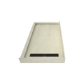 Redi Trench® 33 In x 60 In Double Threshold Corner Tileable Shower Pan Base with Right Drain and Linear Trench