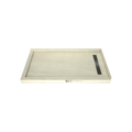 Redi Trench® 33 In x 60 In Double Threshold Corner Tileable Shower Pan Base with Right Drain and Linear Trench