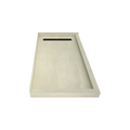 Redi Trench® 33 In x 60 In Double Threshold Corner Tileable Shower Pan Base with Right Drain and Linear Trench