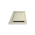 Redi Trench® 34 In x 48 In Double Threshold Corner Tileable Shower Pan Base with Right Drain and Linear Trench