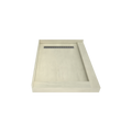 Redi Trench® 34 In x 48 In Double Threshold Corner Tileable Shower Pan Base with Right Drain and Linear Trench