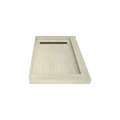 Redi Trench® 34 In x 48 In Double Threshold Corner Tileable Shower Pan Base with Right Drain and Linear Trench