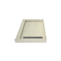 Redi Trench® 34 In x 48 In Double Threshold Corner Tileable Shower Pan Base with Right Drain and Linear Trench