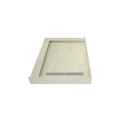 Redi Trench® 34 In x 48 In Double Threshold Corner Tileable Shower Pan Base with Right Drain and Linear Trench