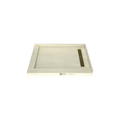 Redi Trench® 34 In x 48 In Double Threshold Corner Tileable Shower Pan Base with Right Drain and Linear Trench
