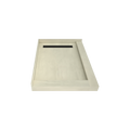 Redi Trench® 34 In x 48 In Double Threshold Corner Tileable Shower Pan Base with Right Drain and Linear Trench