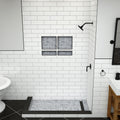 Redi Trench® 34 In x 48 In Double Threshold Corner Tileable Shower Pan Base with Right Drain and Linear Trench