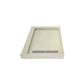 Redi Trench® 34 In x 48 In Double Threshold Corner Tileable Shower Pan Base with Right Drain and Linear Trench