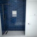 Redi Trench® 34 In x 60 In Single Curb Tileable Shower Pan Base with Left Drain and Linear Trench