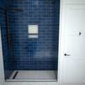 Redi Trench® 34 In x 60 In Single Curb Tileable Shower Pan Base with Left Drain and Linear Trench