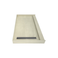 Redi Trench® 34 In x 60 In Single Curb Tileable Shower Pan Base with Left Drain and Linear Trench