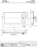 Redi Trench® 34 In x 60 In Double Threshold Corner Tileable Shower Pan Base with Right Drain and Linear Trench