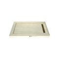 Redi Trench® 34 In x 60 In Double Threshold Corner Tileable Shower Pan Base with Right Drain and Linear Trench