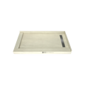 Redi Trench® 34 In x 60 In Double Threshold Corner Tileable Shower Pan Base with Right Drain and Linear Trench