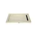 Redi Trench® 34 In x 60 In Double Threshold Corner Tileable Shower Pan Base with Right Drain and Linear Trench