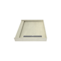 Redi Trench® 36 In x 42 In Single Curb Tileable Shower Pan Base with Right Drain and Linear Trench