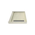 Redi Trench® 36 In x 42 In Single Curb Tileable Shower Pan Base with Right Drain and Linear Trench