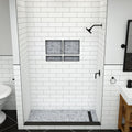 Redi Trench® 36 In x 42 In Single Curb Tileable Shower Pan Base with Right Drain and Linear Trench