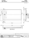 Redi Trench® 36 In x 60 In Single Curb Tileable Shower Pan Base with Left Drain and Linear Trench