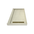 Redi Trench® 36 In x 60 In Single Curb Tileable Shower Pan Base with Right Drain and Linear Trench