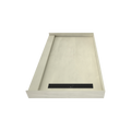Redi Trench® 36 In x 60 In Single Curb Tileable Shower Pan Base with Right Drain and Linear Trench