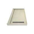 Redi Trench® 36 In x 60 In Single Curb Tileable Shower Pan Base with Right Drain and Linear Trench