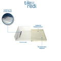 Redi Trench® 36 In x 60 In Single Curb Tileable Shower Pan Base with Right Drain and Linear Trench