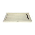 Redi Trench® 36 In x 72 In Double Threshold Corner Tileable Shower Pan Base with Right Drain and Linear Trench