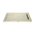 Redi Trench® 36 In x 72 In Double Threshold Corner Tileable Shower Pan Base with Right Drain and Linear Trench