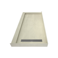Redi Trench® 36 In x 72 In Double Threshold Corner Tileable Shower Pan Base with Right Drain and Linear Trench