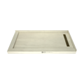 Redi Trench® 36 In x 72 In Double Threshold Corner Tileable Shower Pan Base with Right Drain and Linear Trench