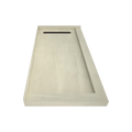 Redi Trench® 36 In x 72 In Double Threshold Corner Tileable Shower Pan Base with Right Drain and Linear Trench