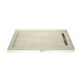 Redi Trench® 36 In x 72 In Double Threshold Corner Tileable Shower Pan Base with Right Drain and Linear Trench