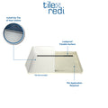 Redi Trench® 40 In x 72 In Barrier Free Tileable Shower Pan Base with Back Drain and Linear Trench