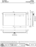 Redi Trench® 40 In x 72 In Barrier Free Tileable Shower Pan Base with Back Drain and Linear Trench