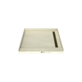 Base'N Bench® 42 In x 60 In Single Curb Tileable Shower Pan Base with Right Drain, Linear Trench, and Bench