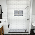 Base'N Bench® 42 In x 60 In Single Curb Tileable Shower Pan Base with Right Drain, Linear Trench, and Bench