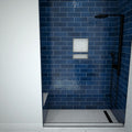 Base'N Bench® 42 In x 60 In Single Curb Tileable Shower Pan Base with Right Drain, Linear Trench, and Bench