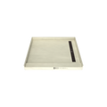 Base'N Bench® 42 In x 60 In Single Curb Tileable Shower Pan Base with Right Drain, Linear Trench, and Bench