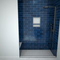 Base'N Bench® 42 In x 60 In Single Curb Tileable Shower Pan Base with Right Drain, Linear Trench, and Bench