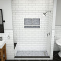 Base'N Bench® 42 In x 60 In Single Curb Tileable Shower Pan Base with Right Drain, Linear Trench, and Bench