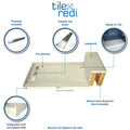 Base'N Bench® 42 In x 60 In Single Curb Tileable Shower Pan Base with Right Drain, Linear Trench, and Bench