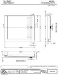 Redi Trench® 42 In x 48 In Double Threshold Corner Tileable Shower Pan Base with Right Drain and Linear Trench
