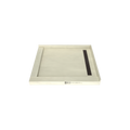 Redi Trench® 42 In x 48 In Double Threshold Corner Tileable Shower Pan Base with Right Drain and Linear Trench