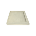 Redi Trench® 42 In x 48 In Double Threshold Corner Tileable Shower Pan Base with Right Drain and Linear Trench