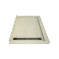 Redi Trench® 42 In x 60 In Right Double Threshold Corner Tileable Shower Pan Base with Left Drain and Linear Trench